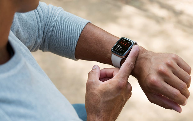 apple watch series for has larger screen and can take an electrocardiogram